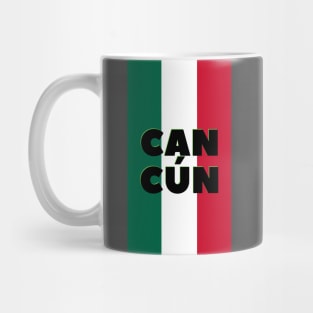 Cancún City in Mexican Flag Colors Vertical Mug